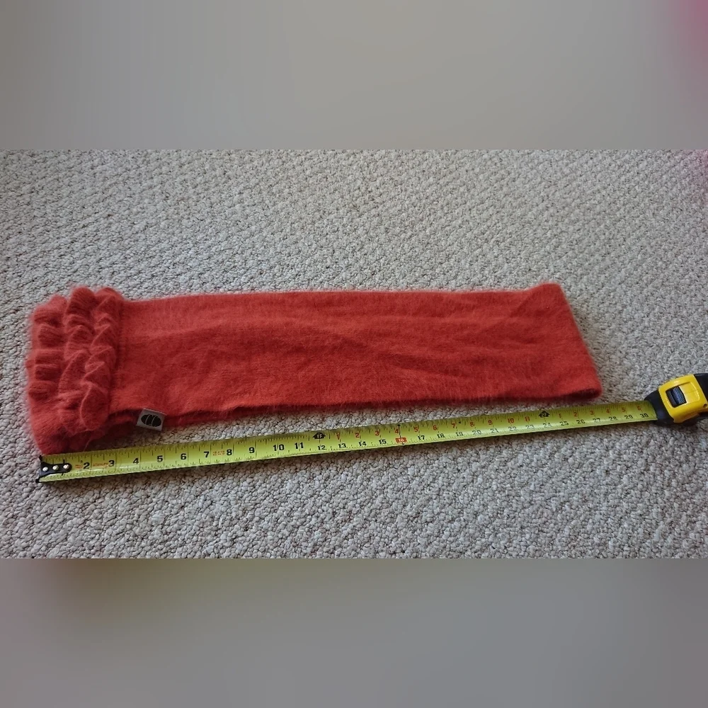 C.C orange color Ruffled angora Scarf